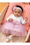 Baby Girl Floral Detailed Tulle Mevlüt Dress - with Shoes and Bandana Gift (Inner Bodysuit Included) - 2