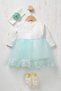 Baby Girl Floral Detailed Tulle Mevlüt Dress - with Shoes and Bandana Gift (Inner Bodysuit Included) - 6