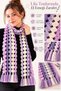 Scarf Lilac Cream Openwork Knitted Tasseled Long Scarf Winter Accessory - 4