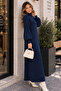 Pearl Detailed Knitwear Dress K3084 Navy Blue