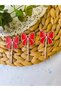 Red-White Ribbon Bow Cupcake Toothpick - Baby Girl Birthday, Babyshower, Party Cake Decoration - Bow Toothpick - Red Bow Toothpick - 6