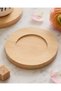 White Ceramic Espresso Cup With Wooden Coaster 4 Piece Set - 5