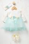 Baby Girl Floral Detailed Tulle Dress with Inner Bodysuit, Shoes and Bandana as a Gift - 7