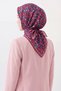 Soft Scarf Mini Floral Navy Blue - 3