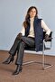 Women's Navy Blue Short Quilted Vest - 4