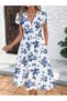 Rochie midi, albastru - 2