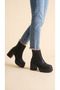 Simple High Thick Heeled Women's Short Boots with Side Zipper - 2