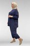 67037 Plus Size Low Sleeve Combed Cotton Trouser Suit - Navy Blue - 5