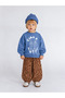 Children's Unisex Ciao Blue Sweatshirt + Zebra Patterned Sweatpants Set - 2