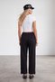 Women's Black Elastic Waist Three-Thread Sweatpants Alc-X15944 - 4