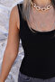 Black Ribbed Push up Tank Top - 3