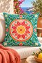 Set of 4 Cushion Covers 43X43 cm Colorful Floral Patterned Bohemian Ethnic Retro Decorative Pillowcases - 2