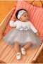 Baby Girl Floral Detailed Tulle Dress with Inner Bodysuit, Shoes and Bandana as a Gift