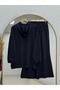 Nilbahar Hooded Zippered Pants Set-Ma2877 Black - 8