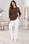 Women's Plus Size Blouse Knitwear Soft Textured Basic Crew Neck Long Sleeve Sweater - 5