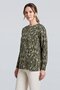 Printed Patterned Glittery Lycra Slit Women's Mother Combed Cotton Blouse - 2