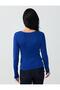 Cobalt Cross Collar Slim Fit Long Sleeve Blouse - 5