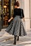 Plaid Long Skirt High Waist Midi Skirt with Hidden Zipper Tr0936 - 2
