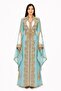 Women's Long Shiny Stone Detailed Two-Piece Kaftan Model 11