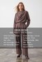 Women's Mink Fold Collar Cuff Sleeve Flowy Blouse with Palazzo Pants Set Alc-X15965 - 2