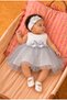 Baby Girl Floral Detailed Tulle Dress with Inner Bodysuit, Shoes and Bandana as a Gift - 3