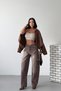 Women's Ripped Wide Leg Baggy Brown Jeans - 6