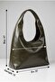 Women's Khaki Suede Shoulder Bag Stylish Daily Use Soft Textured Medium Size University Bag - 4