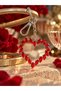 Red Heart Model Stone Keychain Gift Accessory Bag Ornament Car Accessory - 4