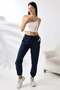 Women's 3-Strand Drawstring Pocketed Cuffed Sweatpants 21629 - 3