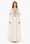 Women's Long Caftan with Shiny Stones and Extended Sleeves Above Wrist Model 04