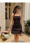 Rochie mini, maro - 5