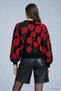 Pulover cu model trandafiri 2532 Negru - 4
