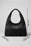Women's Black Color Suede Shoulder Bag Stylish Daily Use Soft Textured Medium Size University Bag - 4