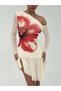 Rochie mini, crem - 4