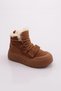 Gamleu tape coffee women's winter fur-lined boots - 5