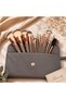 15-Piece Professional Makeup Brush Set with PU Leather Storage Case – Soft Synthetic Bristles Face & Eye Makeup Brushes – Grey/Rose Gold - 3