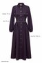 Purple Denim Dress with Buttons and Pockets - 4