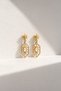 Gold White Stone Star Figured Dangle Earrings - 2