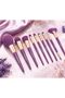 9-Piece Makeup Brush Set with Travel Case, Ultra Soft Synthetic Bristles, Professional Face & Eye Makeup Brushes for Foundation, Powder, Blush, Contour & Eyeshadow, Purple - 3