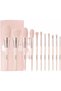 11-Piece Professional Makeup Brush Set with Portable Travel Case – Soft Synthetic Bristles – Face & Eye Makeup Brushes – Pink