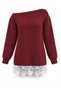 Women's Boat Neck Lace Hem Detailed Knitwear Sweater 8014 - 2