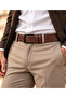 Men's Classic Belt Stylish Textured Leather Look Metal Buckle Belt - 2