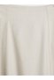 Ecru Zippered A-Line Skirt - 3