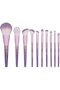 10 Pcs Makeup Brush Set with Stylish PU Leather Storage Case - Premium Synthetic Bristles, Purple Gradient Professional Cosmetics Brushes for Foundation, Powder, Blush, Eyeshadow, & Blending - 6