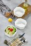 Set of 3 Porcelain Bowls 14.4 cm – Salad, Breakfast, Appetizer, and Serving Bowl - 3