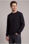 Men's Waffle Textured Regular Fit Sweatshirt Black