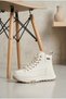 Women's Zippered and Lace-Up Color Block Ankle Sneaker Thick Sole Sports Boots - 2