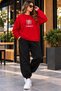 Zero Collar Sweat Suit 2-Piece Combination with Pullover and Pants Unisex Freedom Printed