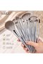 14PCS Professional Makeup Brush Set with Travel Case, Soft Synthetic Bristles, Face & Eye Makeup Brushes, Vegan & Cruelty-Free,Silver Color - 4