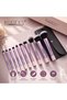 10 Pcs Makeup Brush Set with Premium PU Leather Travel Case, Professional Synthetic Soft Bristles Cosmetic Brushes Kit for Foundation, Powder, Blending, Eyeshadow & Face Makeup (Purple) - 2